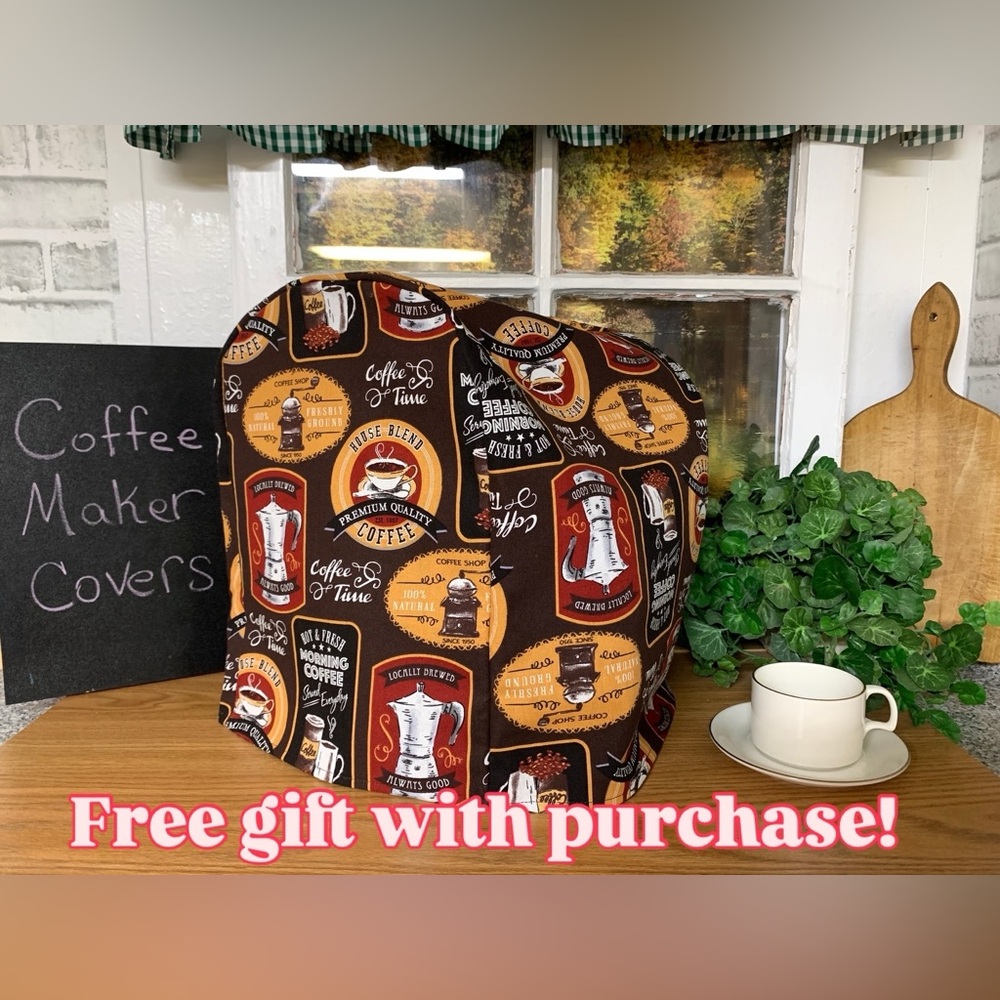 Coffee Maker Cover - Brown and Orange